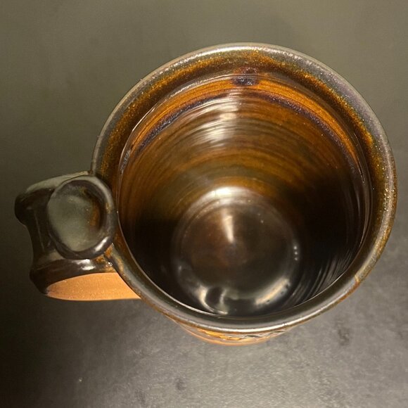 Handcrafted Sunflower Studio Art Pottery Mug w/ Incised & Embossed  Flowers BBP - Picture 11 of 15